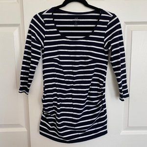 H&M MAMA 3/4 Length Striped Sleeve Top - Small